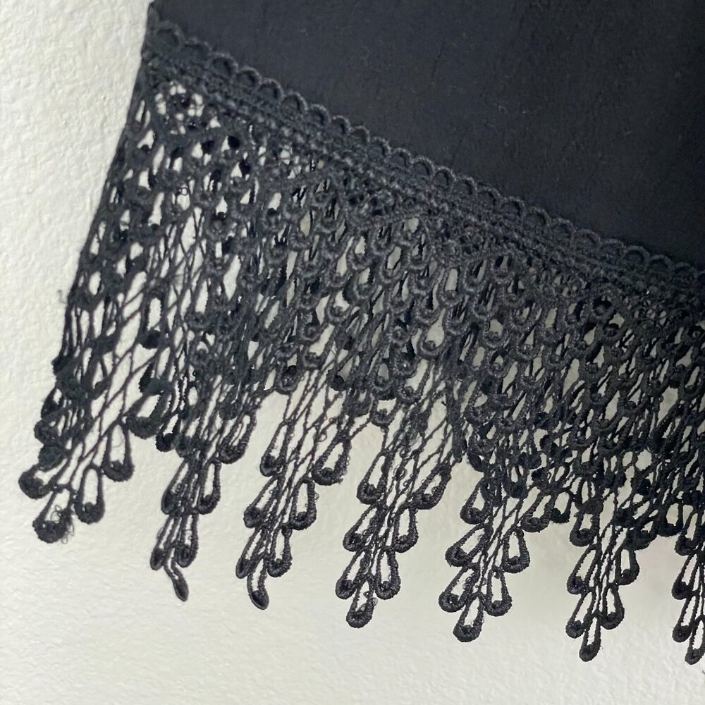 FOR LOVE & LEMONS Womens XS Black Crochet Bell Sleeve Tunic Top Witchy Vamp Goth - Picture 10 of 11